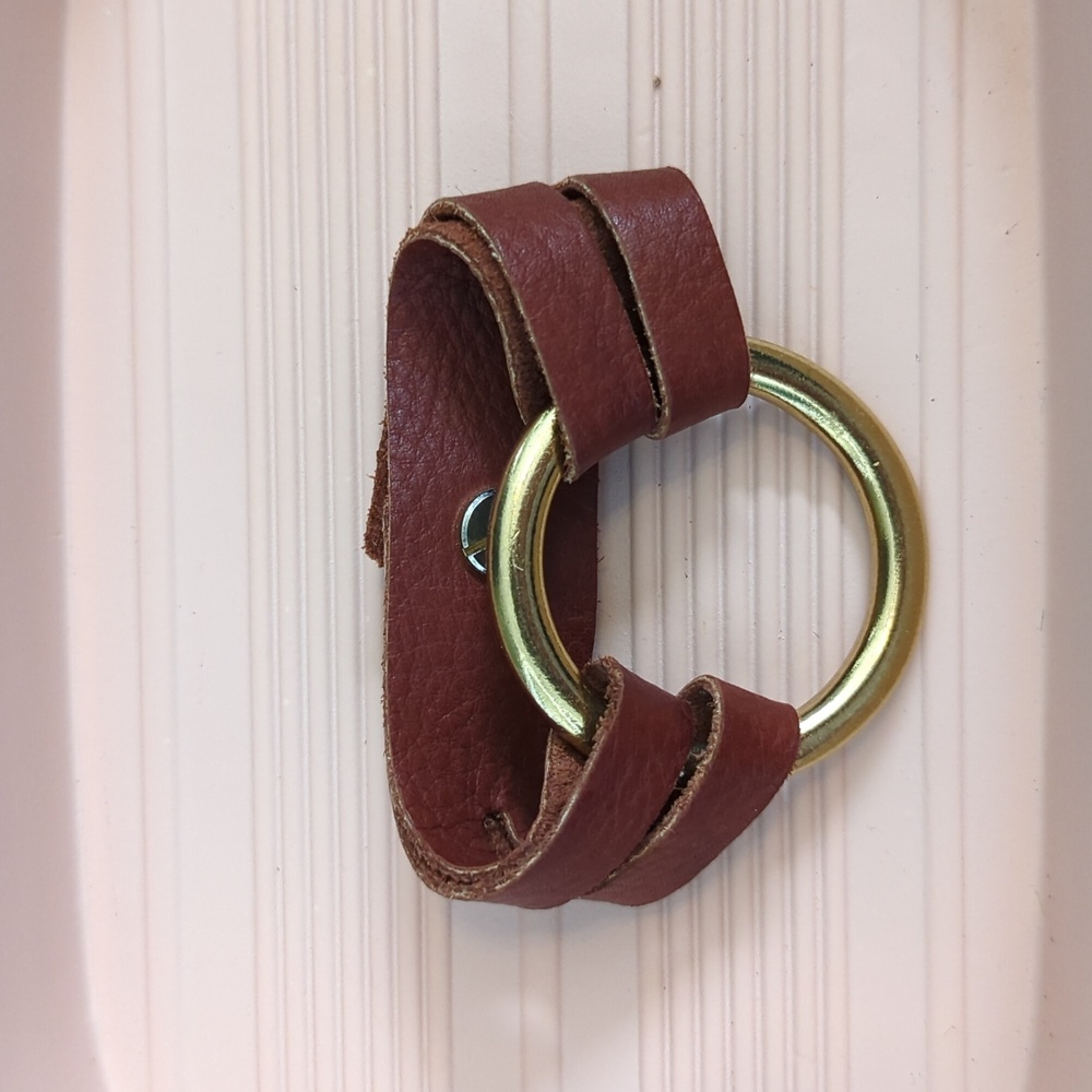 Magnolia brand Brown Leather and Gold Ring Bracelet